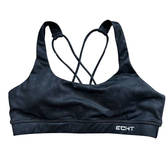 Echt Leopard Print Strappy Sports Bra - Picture 1 of 6